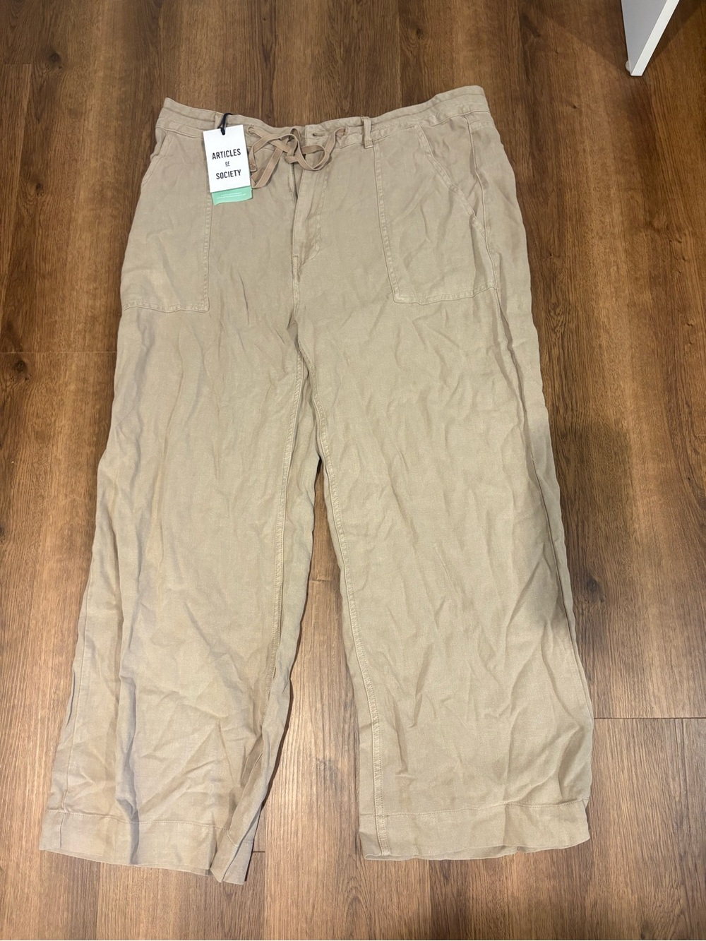Articles of Society Women’s Tan Drawstring Cotton Pants